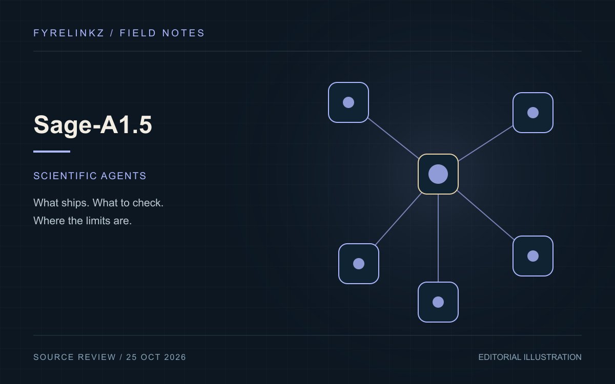An original technical illustration of an agent hub connected to five evidence nodes.